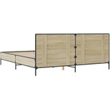  Okvir za krevet boja hrasta 180x200cm konstruirano drvo i metal | shoptok.hr