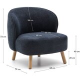 Kave Home Prašno moder fotelj iz šenilje Ulit – | Shoptok.si