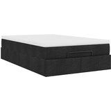  Otomanski okvir kreveta s madraca crni 120x190 cm od tkanine | shoptok.hr