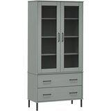 Maison Chic Knjižna omara - Knjižni regal z nogami siva 85x35x172,5 cm trden les OSLO, (21725327) | Shoptok.si