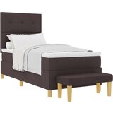 Box Spring Postelja z Blazino in Klopjo Temno Rjava 100x200 cm Tkanina, (22049448) | Shoptok.si