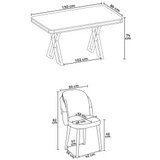 Hanah home set trpezarijski sto i 4 stolice rigel black marble gold grey | ePonuda.com