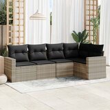 Maison Chic Seti vrtnega pohištva - Vrtna garnitura - Vrtni pohištvo set 5-delna z blazinami siv poli ratan, (21818905) | Shoptok.si