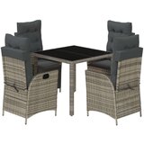  5-dijelni vrtni blagovaonski set sivi od poliratana | shoptok.hr