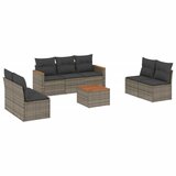  8-dijelni set vrtnih sofa od poliratana s jastucima sivi | shoptok.hr