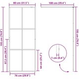 Pregrada za tuširanje s prozirnim staklom ESG 80 x 195 cm crna | shoptok.hr