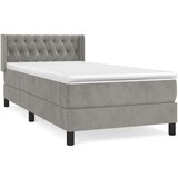 Box spring postelja z vzmetnico svetlo siva 90x200 cm žamet, (20900035) | Shoptok.si