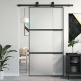 vidaXL Klizna vrata crna 102 5x205 cm od kaljenog stakla i aluminija | shoptok.hr