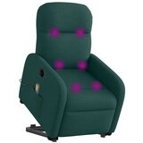 vidaXL Električni masažni naslonjač na podizanje tkanina tamnozeleni | shoptok.hr