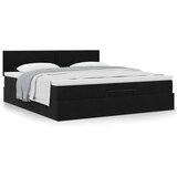 vidaXL Otomanski posteljni okvir z vzmetnico črn 180x200cm žamet | Shoptok.si