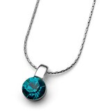 Oliver Weber ženski Beat Blue Zircon Lančić sa swarovski zelenim kristalnim priveskom