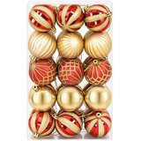  Set božićnih kuglica 30 kom. Zlatna i crvena Ø 6 cm Plastika | shoptok.hr