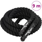 vidaXL Bojna vrv črna 9 m 6,8 kg poliester | Shoptok.si