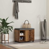  Klupa za hodnik s jastukom s policom Staro drvo 60 x 38 x 46 cm | shoptok.hr