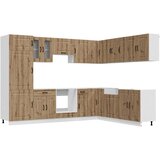  14-dijelni set kuhinjskih ormarića Kalmar konstruiranog drva Smeđa | Shoptok.si