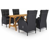  5-dijelni vrtni blagovaonski set crni | shoptok.hr