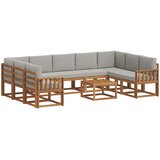  Set vanjskih sofa 10 kom. Prirodna i svijetlo siva | shoptok.hr