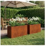 vidaXL Vrtna saksija 2 kom. Rđa 100 x 20 x 49 cm Otporni čelik - Otporni čelik 100 x 20 x 49 cm 2 | shoptok.hr