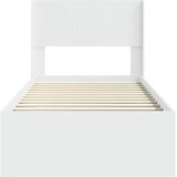  Krevetna konstrukcija s pohranom i uzglavljem Bijela 100 x 200 cm | Shoptok.si