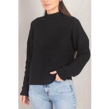 armonika Women's Black High Collar Knitted Sweater cene