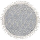 Tom Tailor ROČNO TKANA PREPROGA Colored macrame four 140/140 cm tkano krem barve, pastelno modra | Shoptok.si