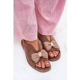 S. BARSKI Womens Sandals With Bow On Flat Heel Beige S.Barski | Shoptok.si