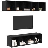  Set TV komoda 4 kom. Crni hrast Konstruirano drvo Crna 37 x 37 x 142,5 cm | shoptok.hr