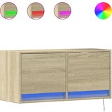 Maison Chic Stenska TV omarica - TV stojalo - Televizijska omarica z LED lučkami sonoma hrast 80x31x38 cm, (21699443) Cene