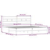 vidaXL Kovinski posteljni okvir brez vzmetnice dimljen hrast 180x200cm Cene