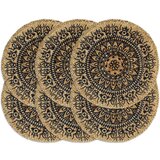 vidaXL Pogrinjki 6 kosov temno modri 38 cm okrogli iz jute cene