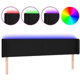 Maison Chic LED posteljno vzglavje - Vzglavna omarica črno 183x16x78/88 cm blago, (22076996) Cene