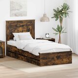  Krevetna konstrukcija s ladicama Dimljeni hrast 90 x 190 cm | shoptok.hr