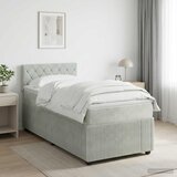  Boxspring krevet s madracem Svjetlosiva 90 x 200 cm Baršun Zelena | Shoptok.si