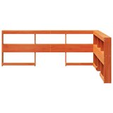  Knjižnica vzglavje L-oblike voščeno rjava 140 cm trdna borovina, (21791371) | Shoptok.si