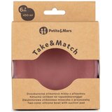 Petite&Mars silikonska zdjelica s vakuumom 450 ml Take&Match 6 m+, Dusty Rose | shoptok.hr