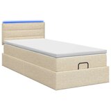  Krevet od pjene s madracem i LED-om Krem 90 x 200 cm Tkanina - Krem 90 x 200 cm Dizajn linija | shoptok.hr