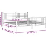  Metalni okvir kreveta uzglavlje i podnožje crni 183x213 cm | shoptok.hr