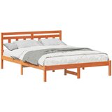 vidaXL Konstrukcija postelje Rjava 140 x 200 cm Masivno borovo les, (5000124037) | Shoptok.si