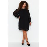 Trendyol Curve Black Straight Cut/Shift Mini Woven Dress Cene