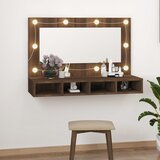 vidaXL Ormarić s ogledalom LED boja smeđeg hrasta 90x31,5x62 cm Cijene