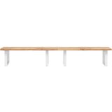  Zidna polica za umivaonik od čelika i masivnog bagremovog drva Smeđa 120 x 50 x 2 cm | Shoptok.si