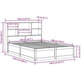 vidaXL Posteljni okvir brez vzmetnice voščeno rjav 140x190 cm borovina | Shoptok.si