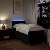  Box spring krevet s madracem crni 90x190 cm od tkanine Slike
