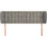  Uzglavlje s ušima svjetlosivo 147x23x78/88 cm baršunasto | shoptok.hr