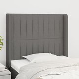  Uzglavlje s ušima tamnosivo 103x16x118/128 cm od tkanine | shoptok.hr