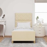  Krevetna konstrukcija s uzglavljem Krema 90 x 200 cm tkanina | shoptok.hr
