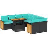  9-dijelni set vrtnih sofa s jastucima crni od poliratana bagrem | shoptok.hr