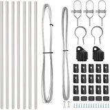  Ugrađeni stup za ogradu 7 pcs Srebrna Čelik obložen prahom | shoptok.hr