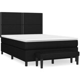  Box spring postelja z vzmetnico črna 140x200 cm blago | Shoptok.si
