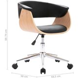  Okretna blagovaonska stolica savijeno drvo i umjetna koža crna | shoptok.hr